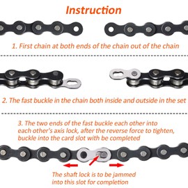 Bicycle Missing Link for 10 Speed Bike Chain Connector for Quick Master Link, Silver, Reusable 5 Pairs