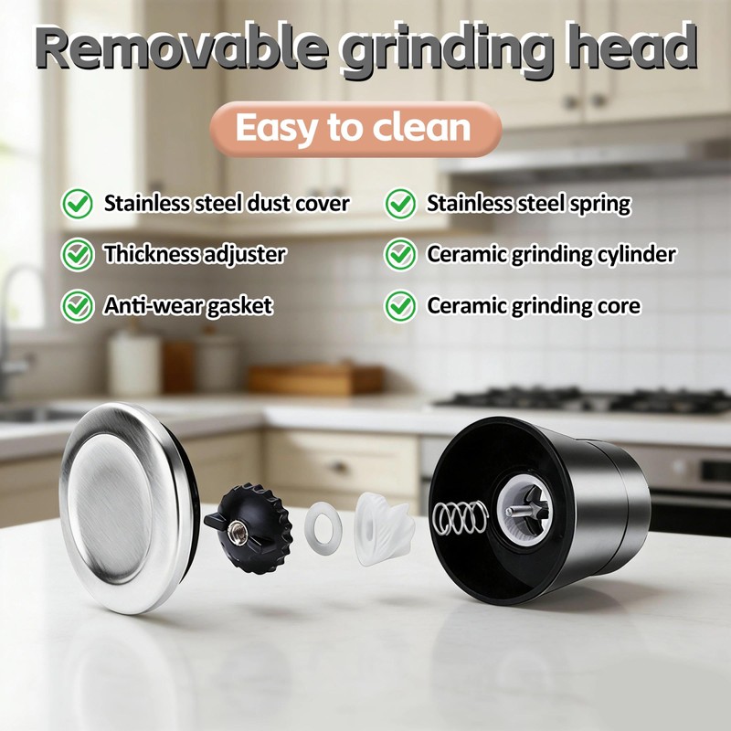 Salt and Pepper Grinder Set of 2, Manual Grinder with