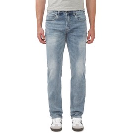 Buffalo David Bitton Men's Straight Six Jeans, Whiskered and Contrasted Indigo, 44W x 32L