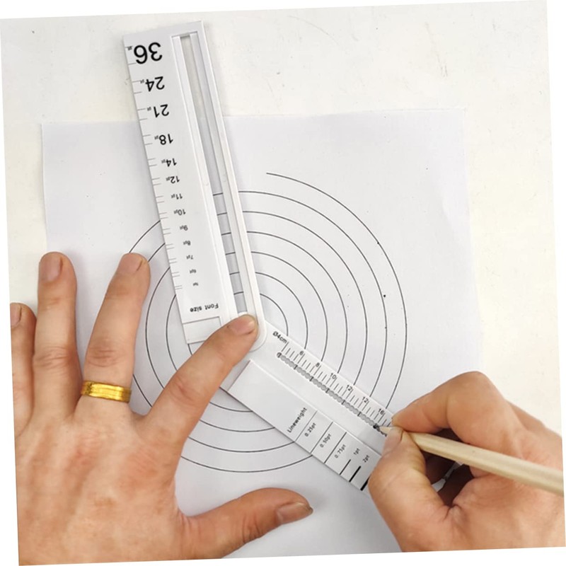 Operitacx 3 Pcs Rotatable Arc Measuring Tool Multi Angle Ruler