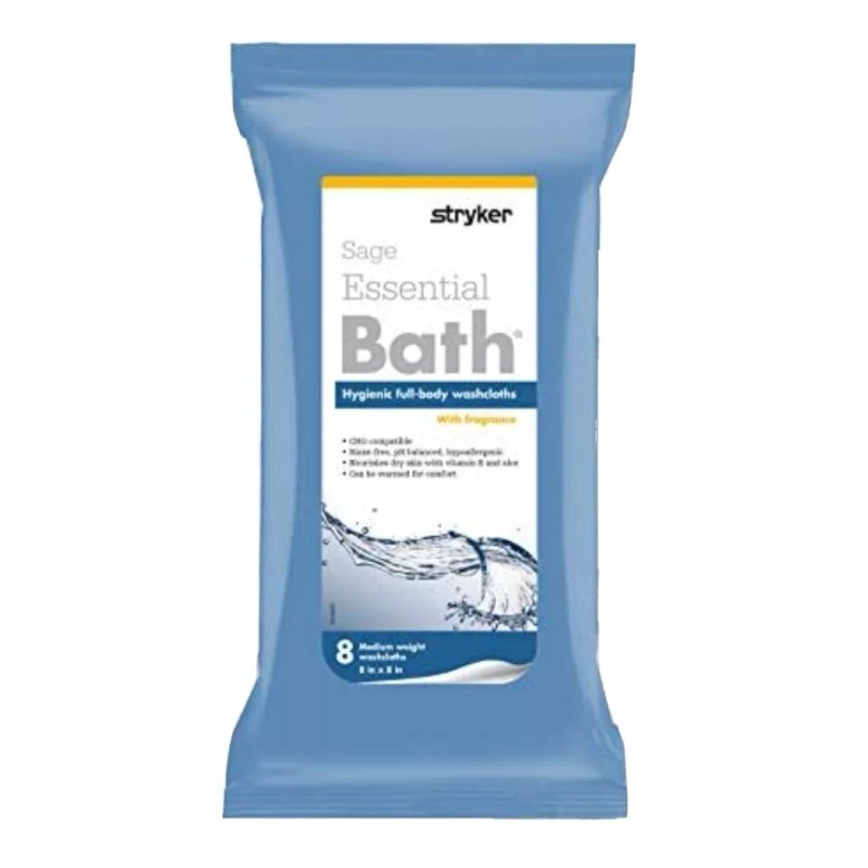 SAGE Essential Bath Cleansing Washcloths, 8 Per Pack, 6 Packs