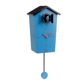 KOOKOO Birdhouse Blue Limited Edition, Modern Design Cuckoo Clock with 12 Natural Bird Voices or Cuckoo Call
