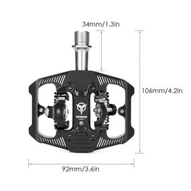 Double-sided Clip Pedals MTB Pedals Cycle Pedals with Cleats Replacement For SPD Mountain Bicycle Pedal System