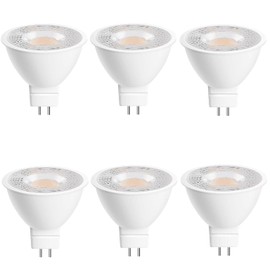 VVH 6 Pack MR16 LED Bulb 50W Halogen Equivalent, 5W 2700K Warm White, 450 Lumens,GU5.3 Bi-Pin Base, 38 Degree Spot Lighting for Indoor/Outdoor Landscape Track Bulbs-Not Dimmable AC/DC 12V