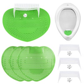 Pack of 4 Football Gate Urinal Sieve, Urinal Strainer, Splash Guard, Urinal Sieve, Hygienical Urinal Insert, Made of Plastic, Splash Guard for Urinal Strainer, Urinal Mat, Odour Remover