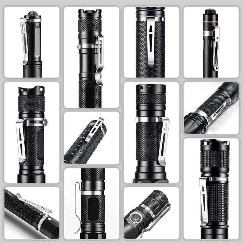 BDKMMS 2Pcs Flashlight Clips, Removable Belt Pocket Clips Replacement Mental