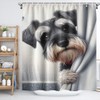German Schnauzer Shower Curtain,Funny Dog Bathing Bath Curtain Shower Curtain