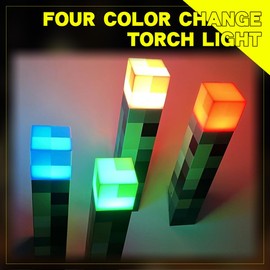 Dhqkqg LED Torch Wall Lamp, with Wall Mountable, Craft Torch Lamps with 4 Color, Gaming Room Decor, 3D Bedside Lamps Kids for Cosplay Toys Gifts Room Dectoror