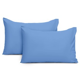 Imperial Rooms Pillow Cases 2 Pack Brushed Microfibre Pillow Covers (Sky Blue, Pillow Cases 2 Pack)