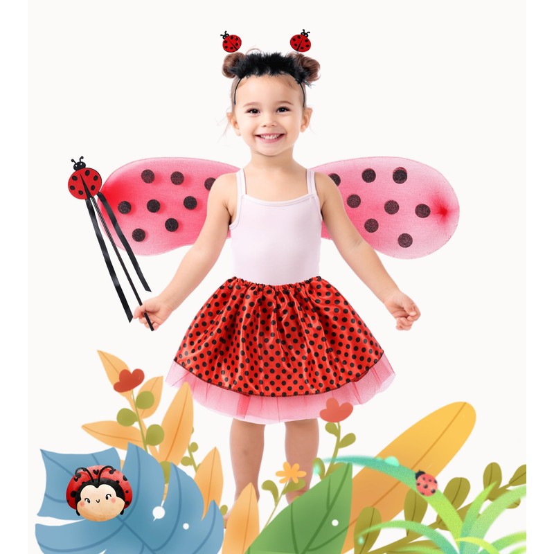 Seawhisper Ladybug Costume Kids Toddler Lady Bug Wings Fairy Dressing