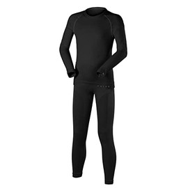 FALKE ESS Kids Maximum Warm set, UK size 7-8 (EU 158-164), Black, polyamide mix - Sweat wicking, fast drying, warm, protection in cold to very cold temperatures