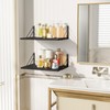Love-KANKEI Wide Deep Floating Wall Shelves Set of 2,16"x12",Wood,Black
