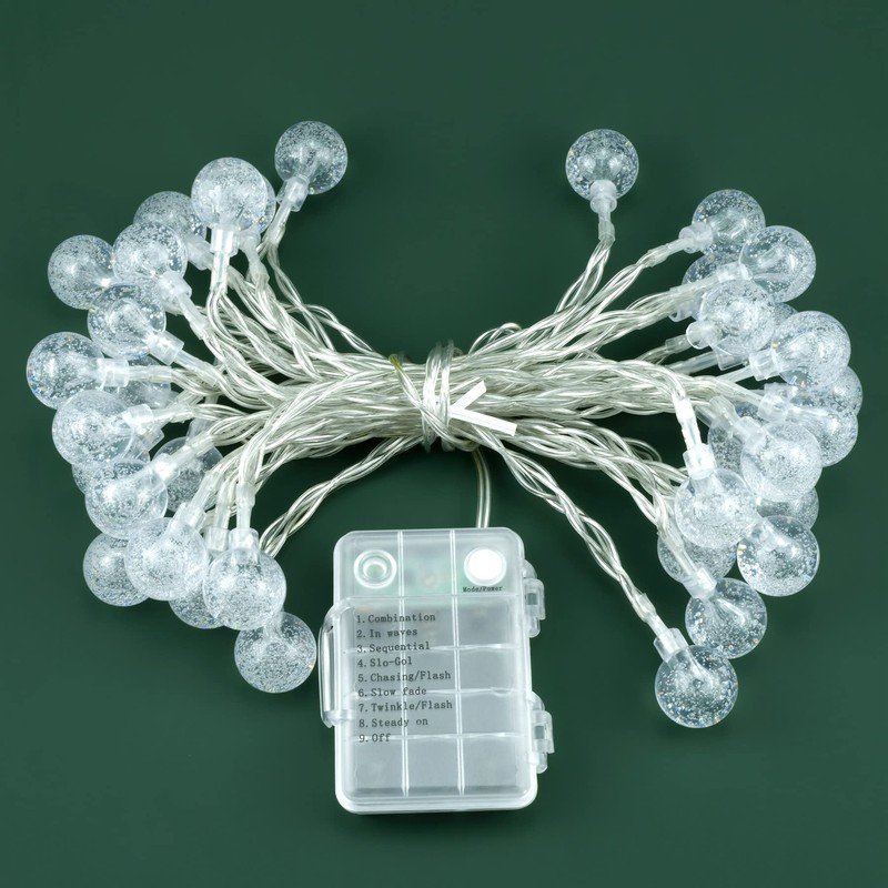 SWEET SHINE 35 Count Bubble Globe String Lights with Battery