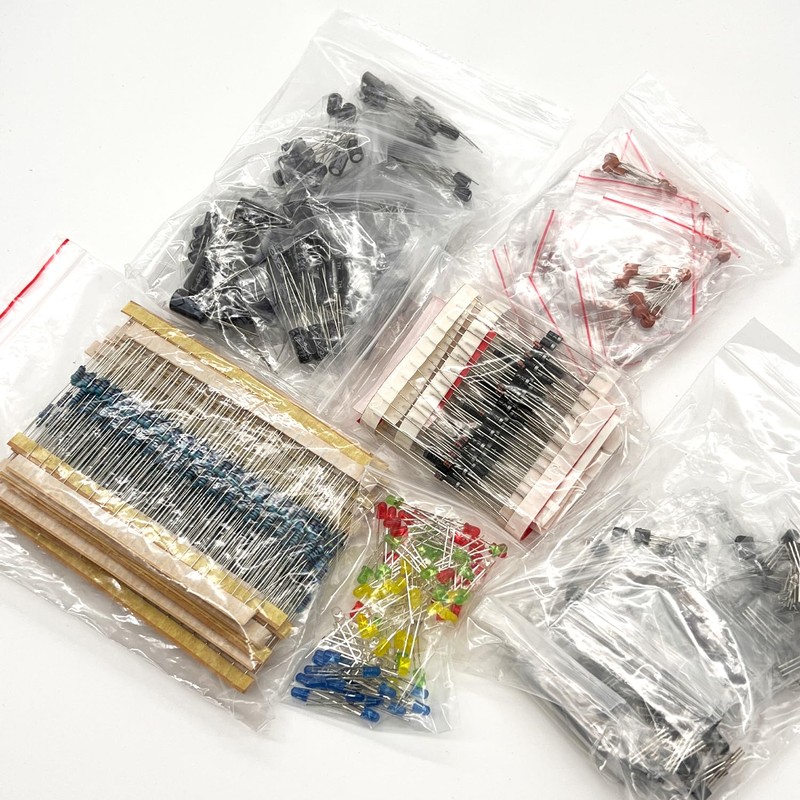 1390pcs Electronic Components Kit LED Diodes Metal Film Resistors Electrolytic