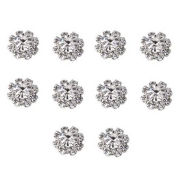 Syntego 50 x Round Rhinestone Diamante Crystal Embellishment 9 Diamantes With Large Center Diamante 12mm Really Sparkle