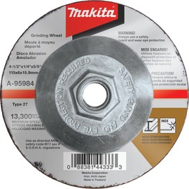 Makita A-95984 36 Grit INOX Grinding Wheel, 4-1/2" x 1/4" x 5/8-11"