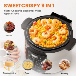 Sweetcrispy 6 QT Electric Pressure Canner 12-In-1 Multi Cooker Electric Canners - Silver