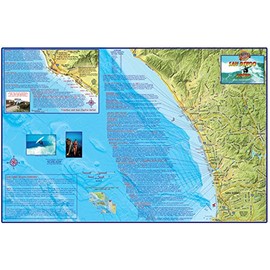 San Diego Surf Map Laminated Surfing Guide Poster by Franko Maps