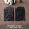 Nappaglo Riding Gloves Men's Leather Italian Lambskin Half Finger Fingerless
