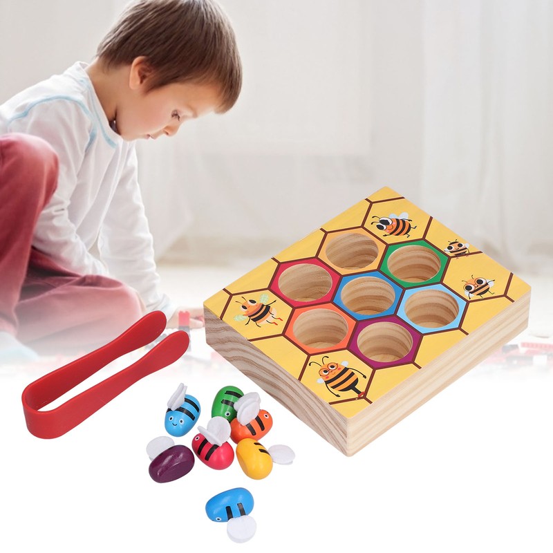 Clamp Bee Matching Game Toys Early Educational Learning Fine Motor