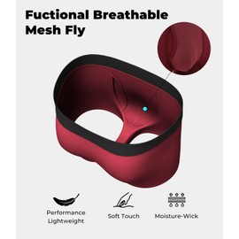 BAMBOO COOL Mens Trunks Underwear Performance Breathable Mesh Fly Zone Moisture-Wicking(4 Pack)