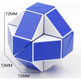 Snake Magic Speed Cube Speed Twist Brain Puzzle Cube Brain Teaser Toys for ADD ADHD Anxiety and Autism Adult Children by SHUYUE (1 Pack Blue & White)
