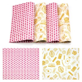 100 Sheets Greaseproof Paper Sheets, Food Wrapping Paper 8.5x10, Food Ggrade Waterproof Wax Paper Food Basket Liners Paper for Cakes, Breads French Fries Sandwiches Pizza Burgers Hot Dogs