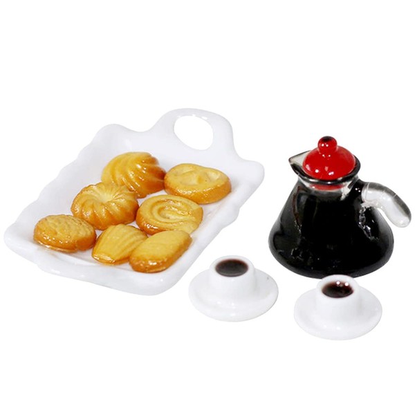 moin moin 2304mini11 Miniature, 1/6 Scale, Afternoon Cafe, Time, 11-Piece Set/Bread, Coffee, Cup, Snacks, Sweets, Pretzels, Donuts, Realistic, Delicious, Plate, Food, Food