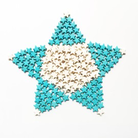 EIFOCWCY Star Beads for Bracelets Children Blue White Pentagram Beads, Synthetic Turquoise Beads Star for Necklace Bracelet Earrings Pendant DIY, Cute Star Beads Bracelets Beads Girl (Pack of 200)