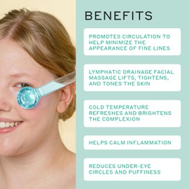 Sport Emblema Ice Globes for Face 2PCS - Cold Therapy for Skin Tightening, Anti-Aging & Puffiness (Face/Neck/Eyes) - Light Blue