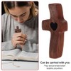 JOAASU Pack of 4 Carved Wooden Cross, Worry Stone Wood,