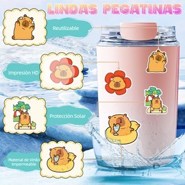 LISAPRO 100 Piezas Capibara Pegatinas de Vinilo, Pegatinas HD a Prueba de Agua, Estampas Decorativas de Alta Calidad HD, Etiqueta Engomada del Carpincho, para Laptop, Termos, Celulares, Guitarras