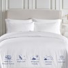 California Design Den Striped White Duvet Cover Queen/Full Only -