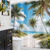 Glawry Beach Shower Curtain 72Wx72L Inches, Tropical Summer Seaside Bathroom