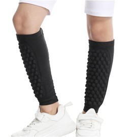 Topeter Kids Shin Guard Padded Sleeves, Soccer Protective Gear for Boys and Girls, Support for Shin Splint for Boxing, Kickboxing, MTB 1 Pair YL