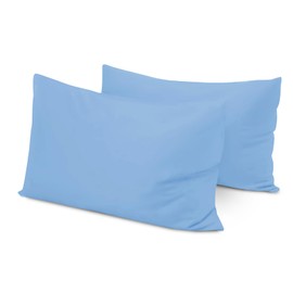 Yorkshire Bedding Pillow Cases 2 Pack - Brushed Microfiber Housewife Pillowcase Hypoallergenic Pillow Cover Standard Size with Envelope Closure (Sky Blue, 50 x 75 cm)