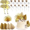Pack of 29 Cake Toppers Gold, Roses, Magnolia, Grass, Barley,