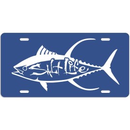 BRAND NEW SALT LIFE ROYAL BLUE LICENSE PLATE TUNA THEME PVC SAT928 FREE SHIP
