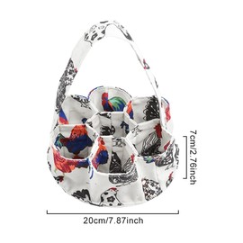 Egg Collecting Basket, Eggs Gathering Basket Canvas Egg Bags with 7 Pouches for Farmhouse Chicken Hen Duck Goose Housewife Garden Transporting Storage