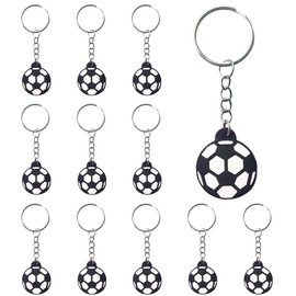 LJFEA Pack of 12 Football Keyrings, Mini Football Sports Party Bag Key Chain for Children, Football Key Chain, Football Party Keyrings for Backpacks Party Decorations