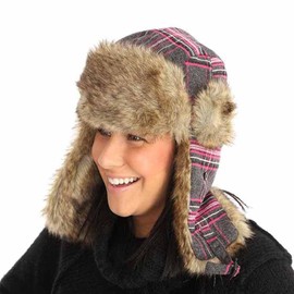 Socks Uwear Mens Winter Thermal Fur Beanie Hat Red