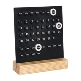 GDYOOSHOW Perpetual Calendar Desk Wood Calendar Stand Acrylic Calendar Desktop Decor for Livingroom Office Shop Bar Week Month Day Display(1pc black)