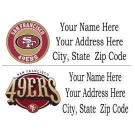 60 SAN FRANCISCO 49ERS RETURN ADDRESS LABELS.... MANY CHOICES....FRE