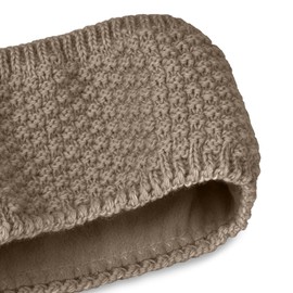 Neverless Women's Winter Autumn Fleece Lining Knitted Ear Warmers Knitted Headband Dark Beige One Size