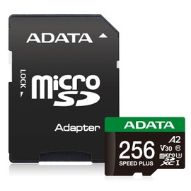 Memoria Flash Adata UD256GUI3V30A2SP-RA1 / 256GB MicroSDXC UHS-I Clase 10 / con Adaptador / UD256GUI3V30A2SP-RA1