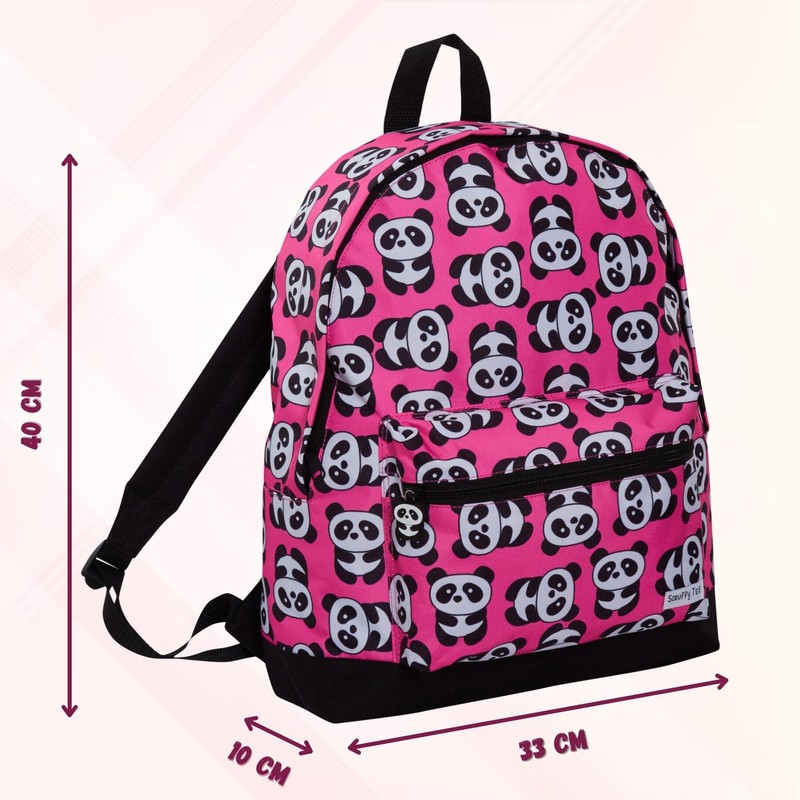 ScruffyTed Panda Girls Backpack For Kids Large Capacity Travel Rucksack