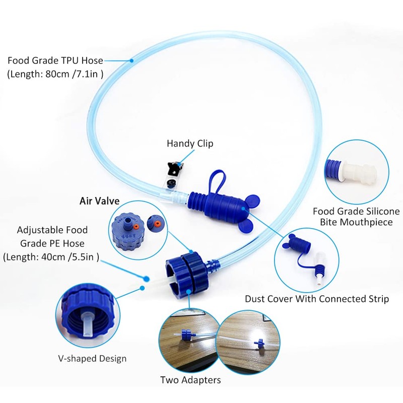 Leepesx Water Bottle Drinking Tube with Double Adapter Hydration System