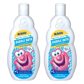 Mr. Bubble Baño de burbujas extra suave, hipoalergénico, sin desgarros, solución de baño de burbujas, perfecta para pieles sensibles (paquete de 2 botellas, 16 onzas líquidas cada uno)