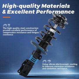 KUIPERAUTO Front + Rear Complete Struts Coil Spring Assembly 172285 172284 348023 Compatible with Lexus RX330 RX350 RX400h Toyota Highlander AWD Replacement Shock Absorbers