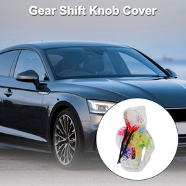 TUCKBOLD Car Gear Shift Knob Cover Automotive Manual Stick Shifting Handle Protector Hoodie Style Colorful White 1 Pc 16.5x10.5cm/6.5"x4.13" Polyester